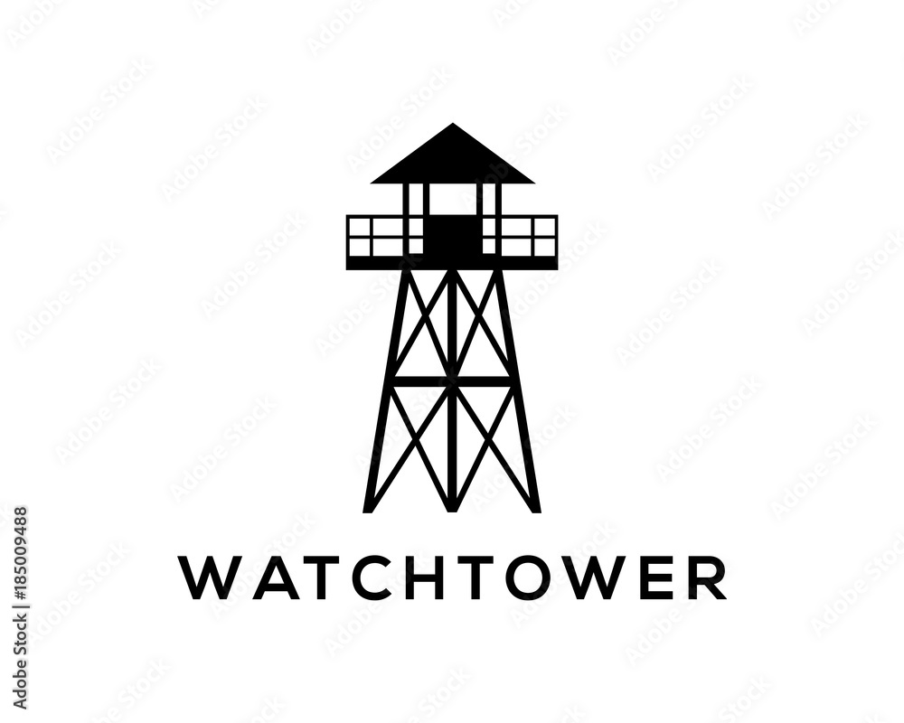 Simple Watchtower on the Beach Company Logo Modern Simple Watchtower on the Beach Company Logo Modern