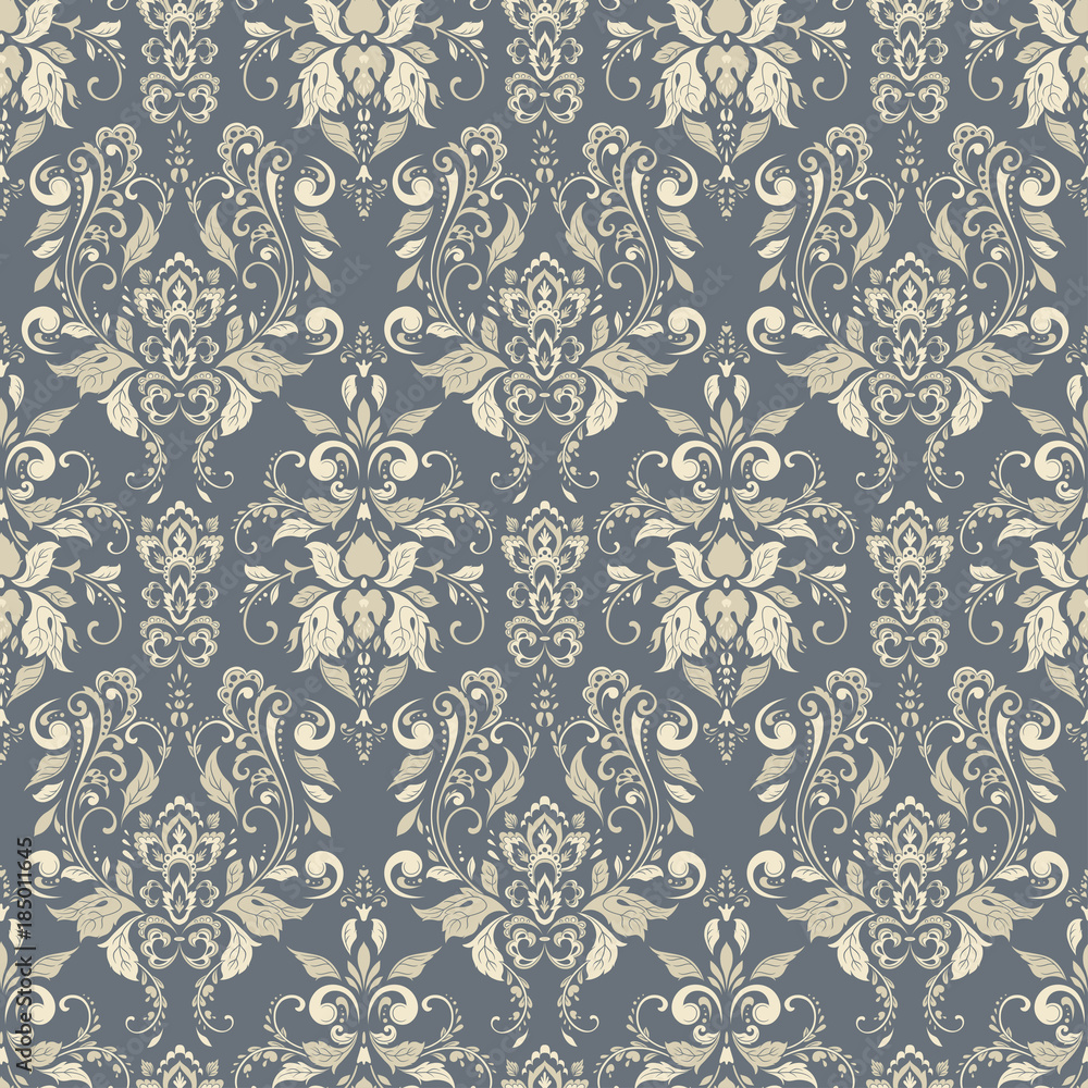 Seamless vintage baroque pattern. Vector floral background
