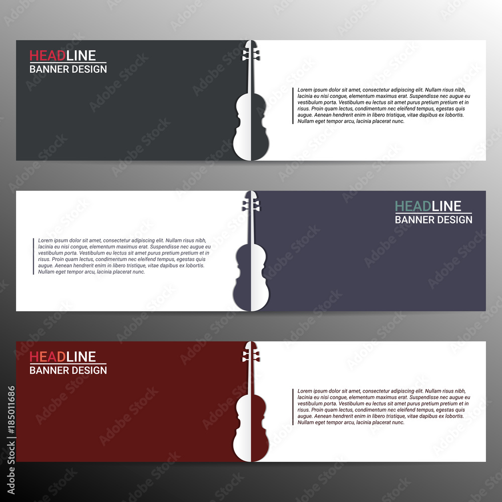 Fotografie Infographic banner templates. Music concept. Vector