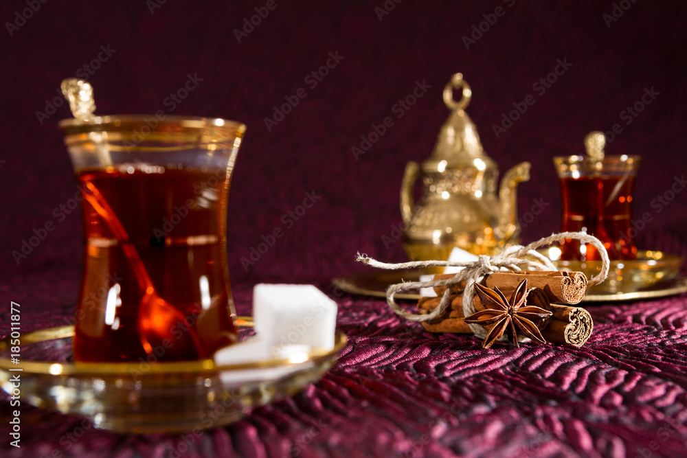 Turkish tea in traditional glass