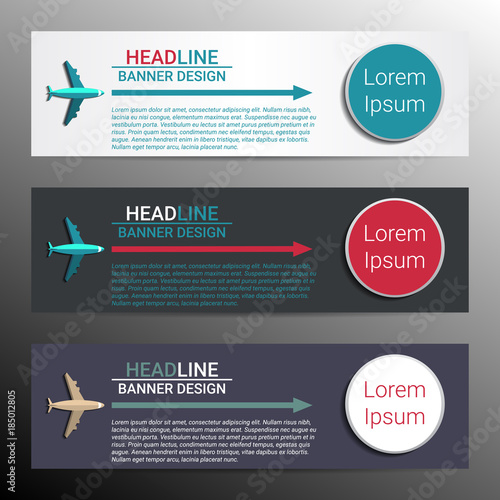 Infographic banner templates. Air travel concept. Vector