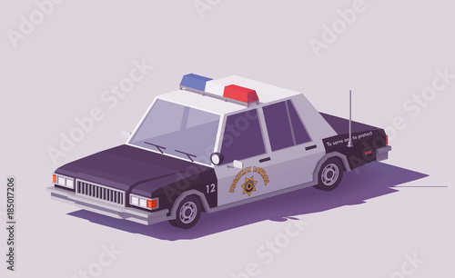 Vector low poly classic American police car