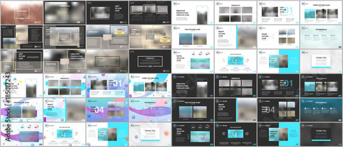 Big bundle of clean and minimal presentation templates.  Brochure cover vector design. Presentation slides for flyer, leaflet, brochure, corporate report, marketing, advertising, annual report, banner