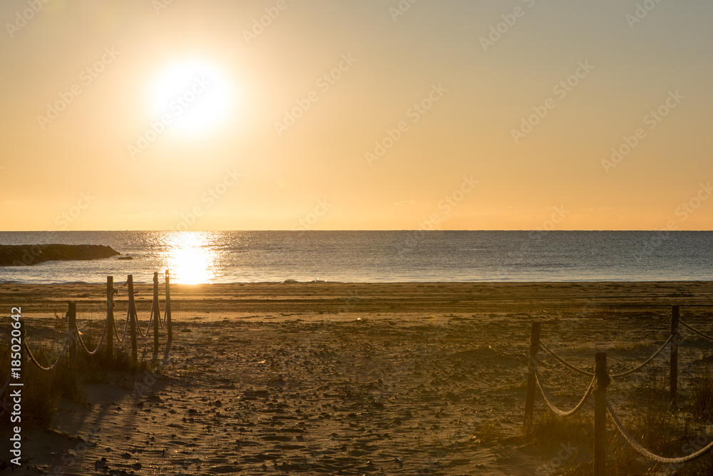 The coast of Benicasim at sunrise, Castellon