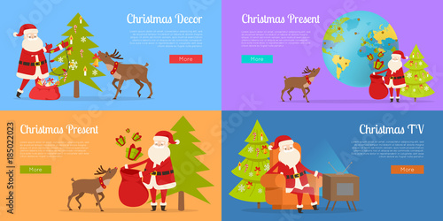 Christmas Decor and Present with Santa Claus