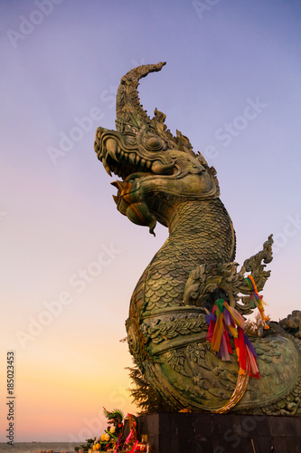 Head of Great Naga statue in Thailand.