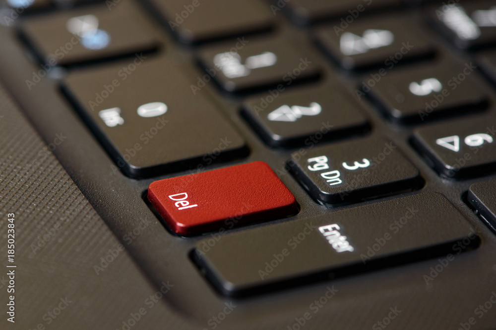 The delete button on computer keyboard The delete button on computer keyboard