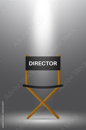 Directors chair under the spotlight. Vector illustration design.