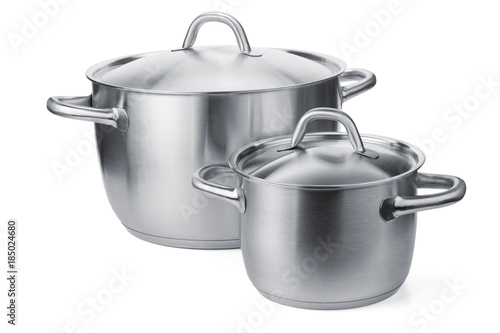 Two stainless steel pots