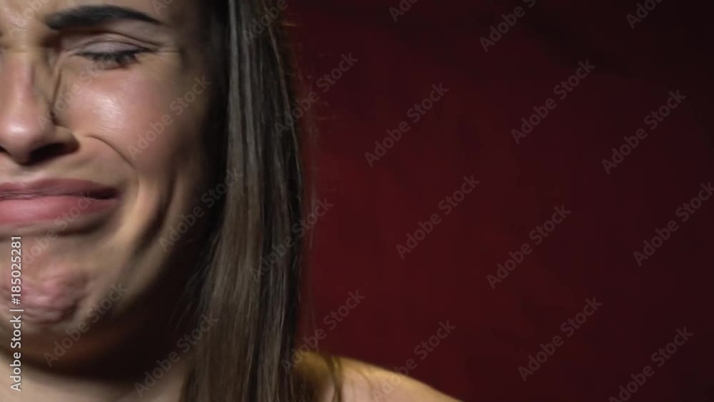 The face of a beautiful woman that is disgusted and refuses from something The face of a beautiful woman that is disgusted and refuses from something