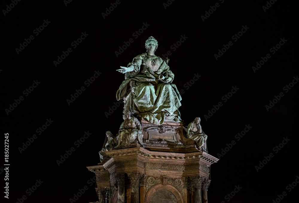Old European Statue at Night