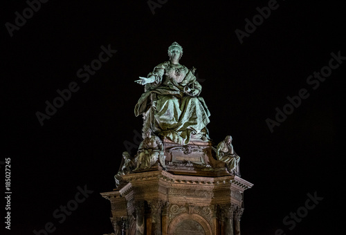 Old European Statue at Night