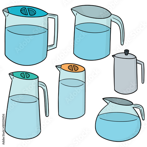 vector set of water pitcher