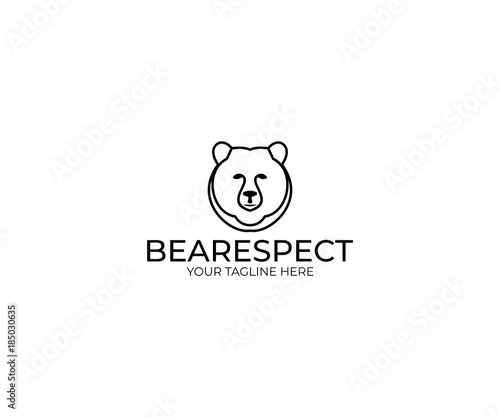 Bear Logo Template. Animal Vector Design. Grizzly Illustration