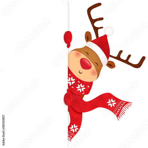 Christmas reindeer  - blank sign