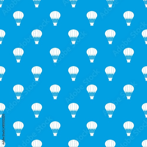 Hot air balloon with basket pattern seamless blue