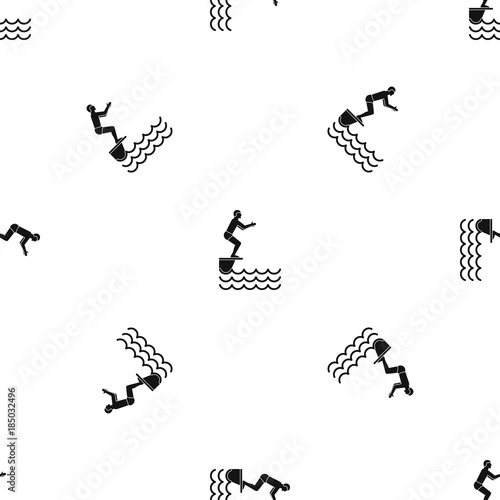 Man standing on springboard pattern seamless black