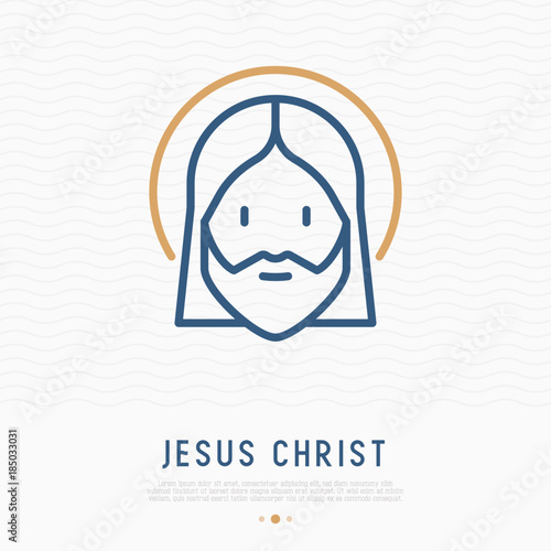 Jesus Christ thin line icon. Modern vector illustration.