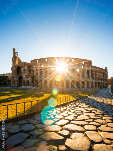Canvas Print Colosseum at sunrise, Rome, Italy, Europe