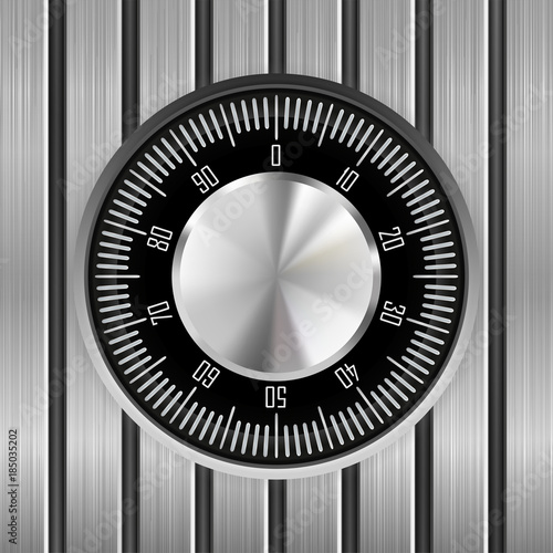 Round knob on metal texture