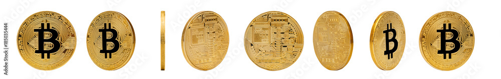 Bitcoin. Golden bitcoin isolated on white background Bitcoin. Golden bitcoin isolated on white background