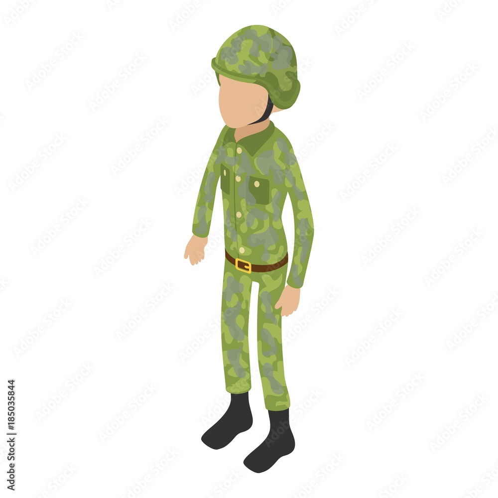 Soldier war icon, isometric 3d style Soldier war icon, isometric 3d style