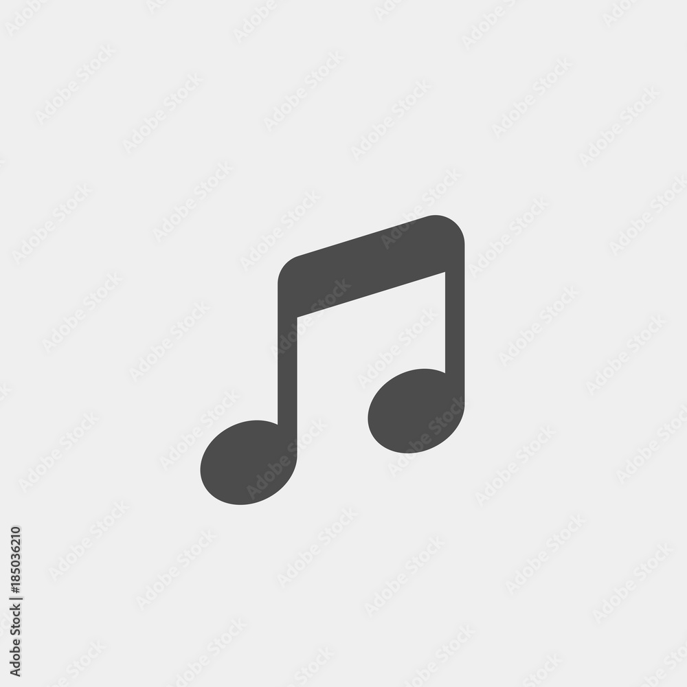 Note flat vector icon. Music flat vector icon Note flat vector icon. Music flat vector icon