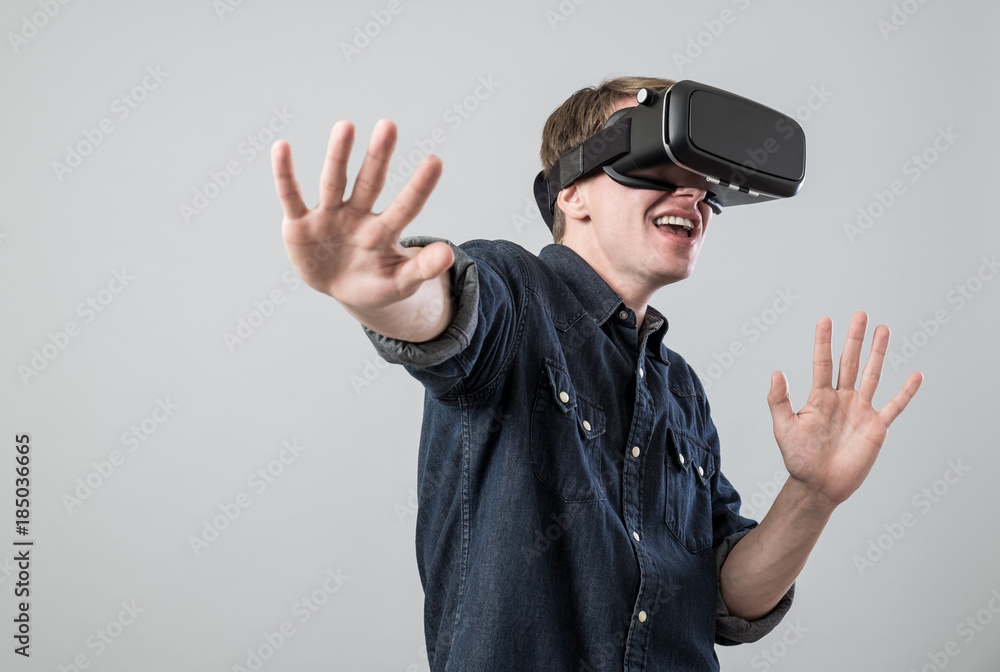 Man in virtual reality Man in virtual reality