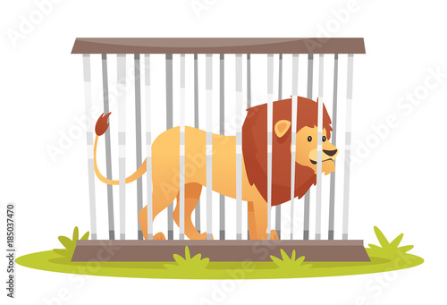 lion in cage