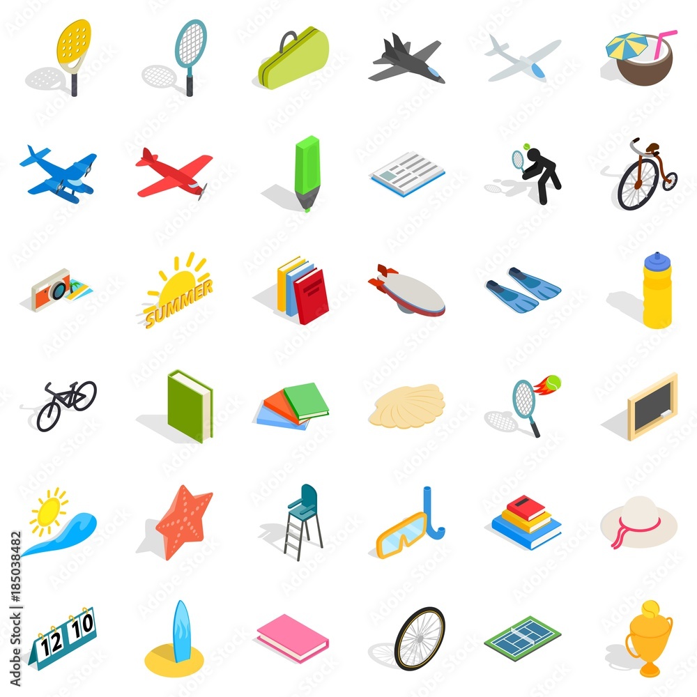 Kid icons set, isometric style Kid icons set, isometric style