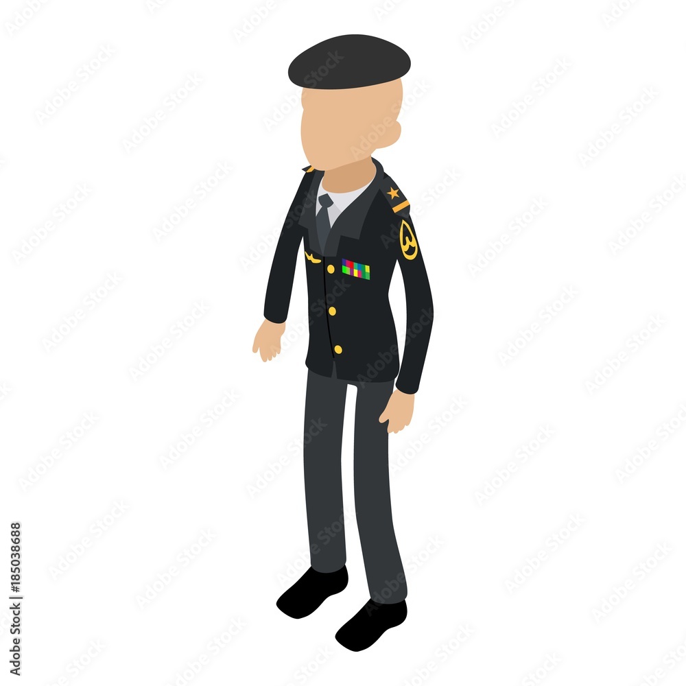 Soldier veteran icon, isometric 3d style Soldier veteran icon, isometric 3d style
