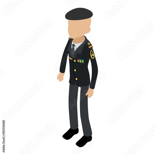 Soldier veteran icon, isometric 3d style