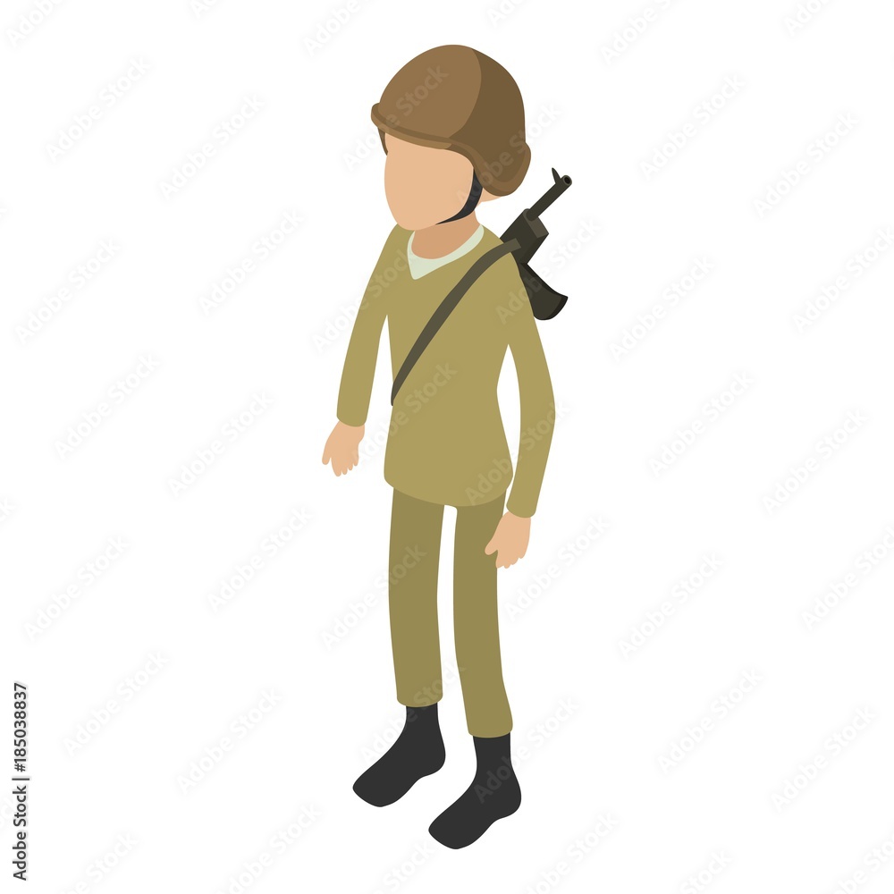 Soldier army icon, isometric 3d style Soldier army icon, isometric 3d style