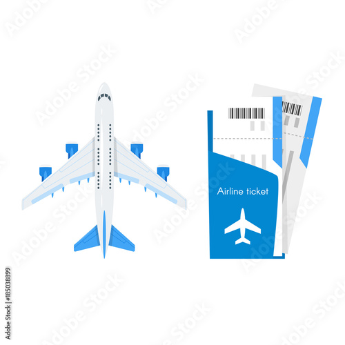 plane with airline tickets.