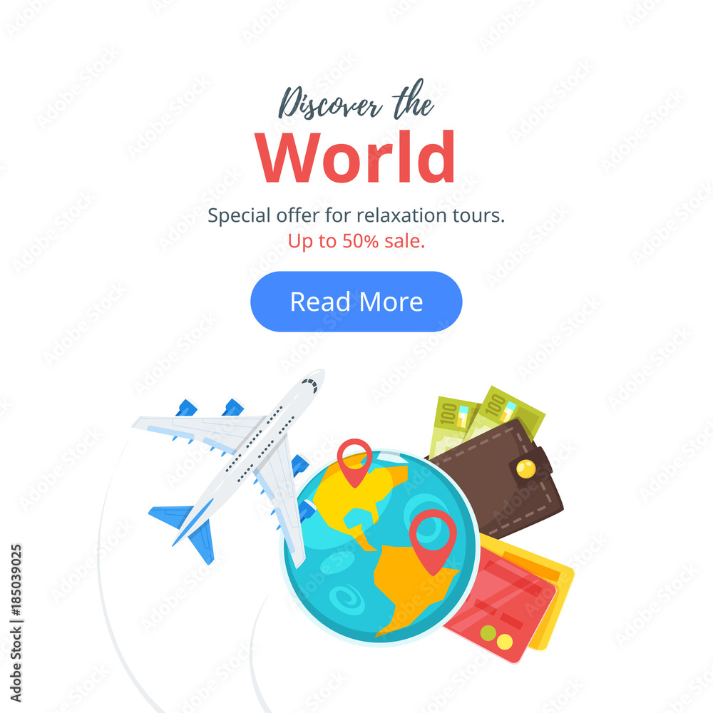 Travel and tourism. Advertisement banner Travel and tourism. Advertisement banner