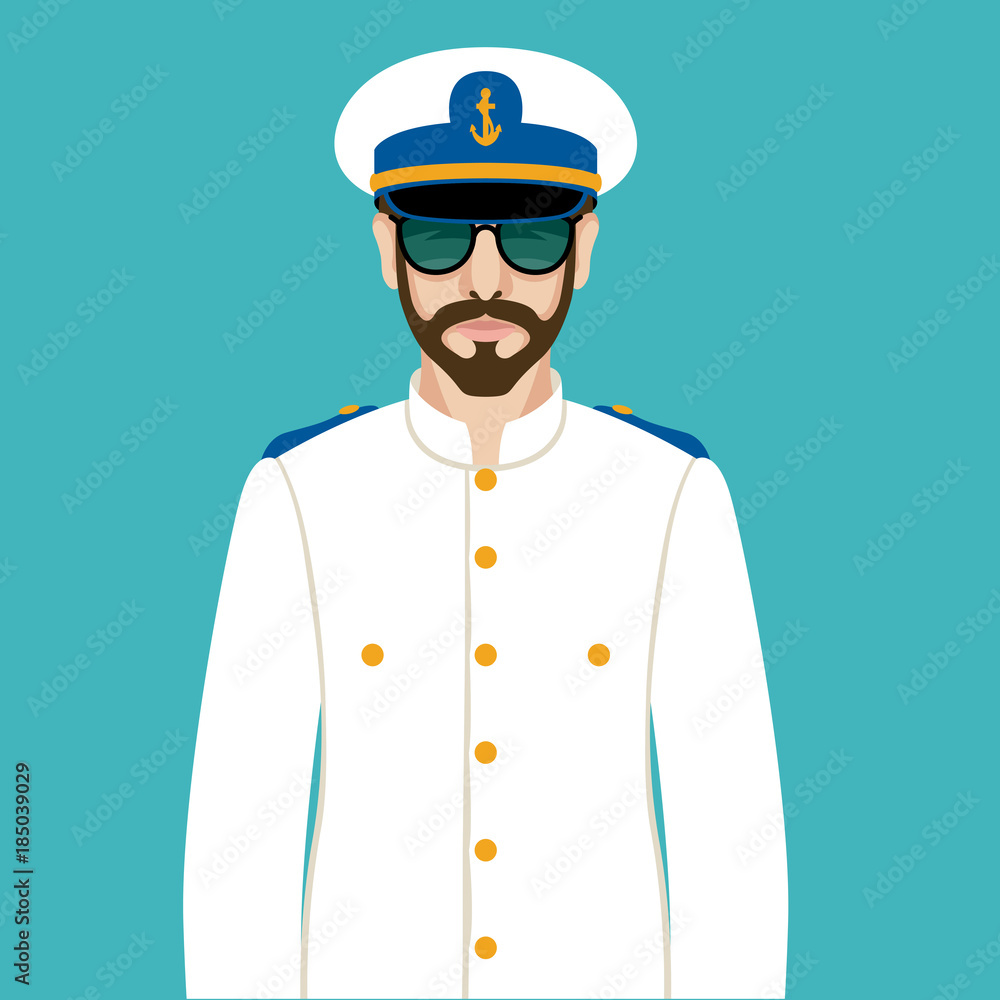sea Captain in the form vector illustration flat style front