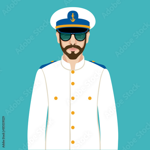 sea Captain in the form vector illustration flat style front