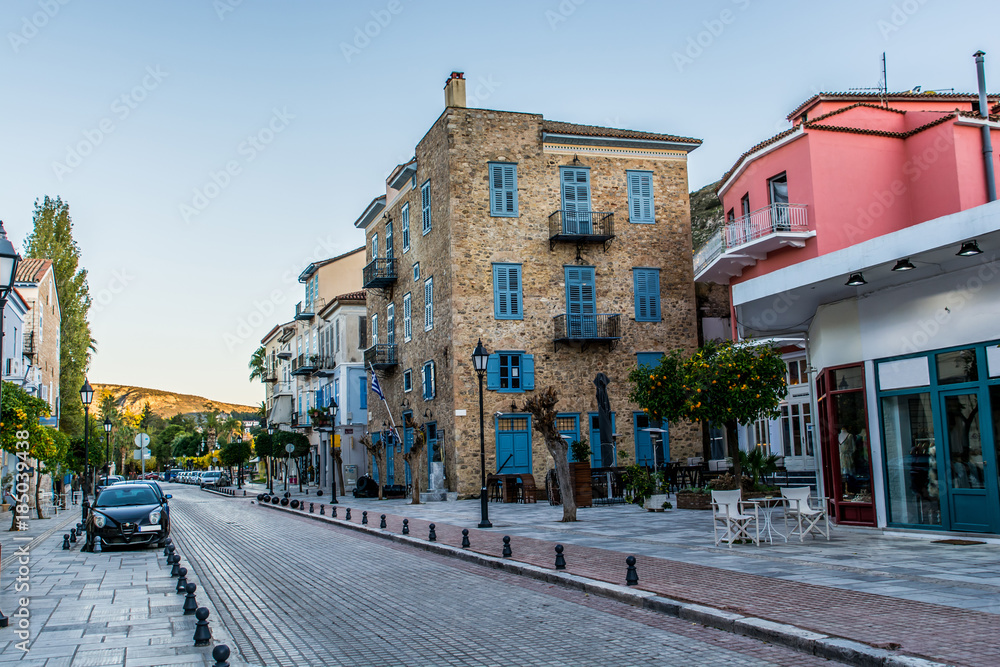 A view on a colbe street in Nafplio