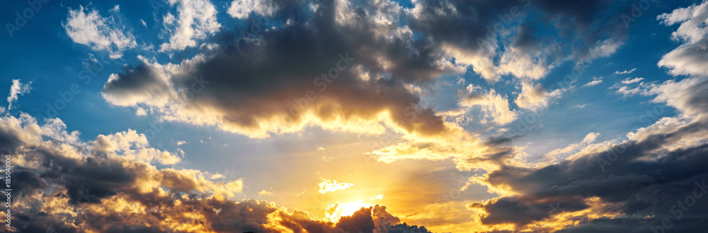 evening sky and clouds panorama