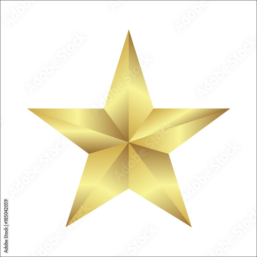 Brilliant Gold Star. Illustration for design on a white background