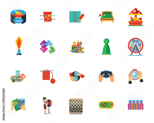 Games and hobbies icon set