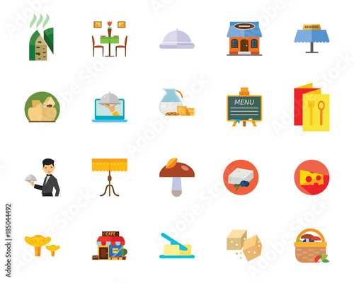 Restaurant icon set