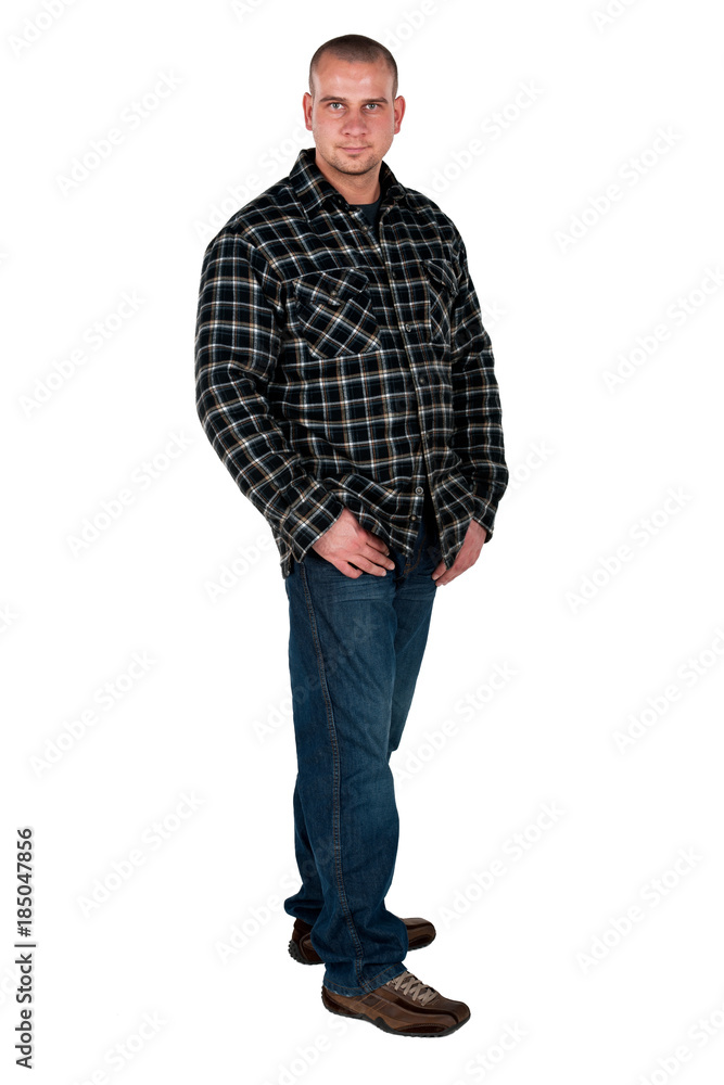 Portrait of a young blue collar worker Portrait of a young blue collar worker