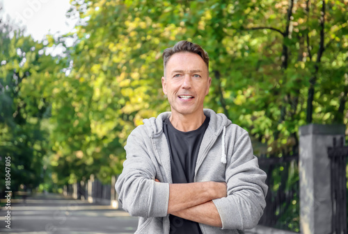 Mature sporty man outdoors