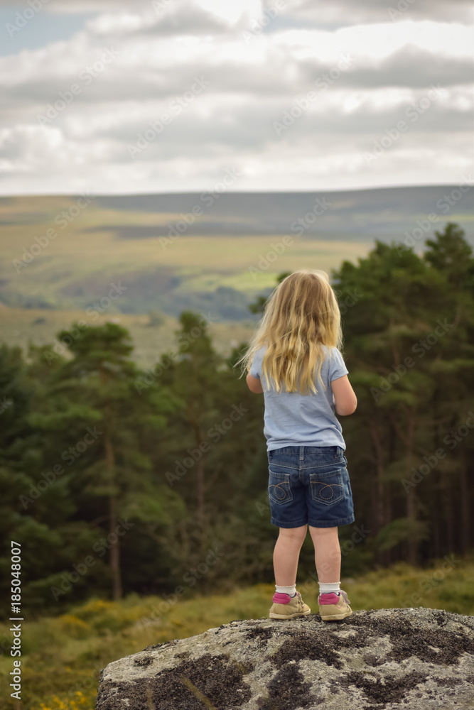 Young girl exploring Dartmoor