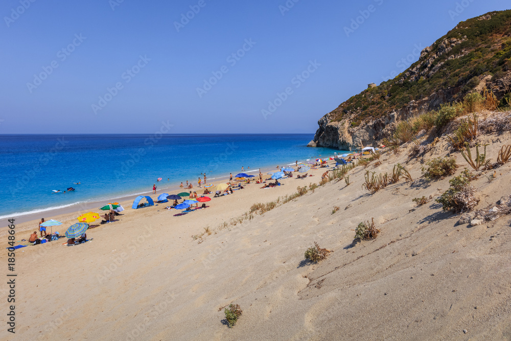 Milos beach on Lefkada island, Greece Milos beach on Lefkada island, Greece