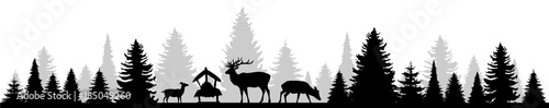 Wald und Rehe