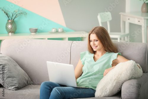 Smiling young woman relaxin...