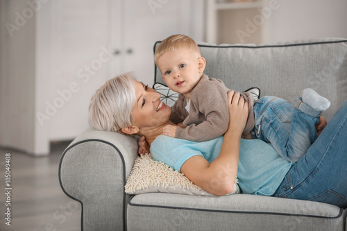 Happy grandmother and grand...