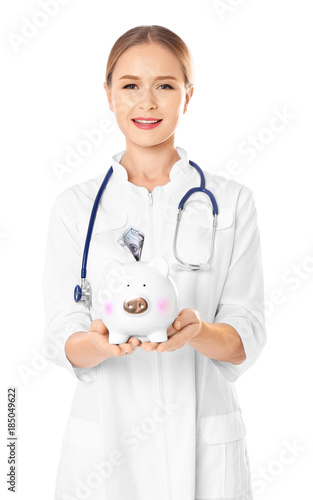 Young female doctor holding...